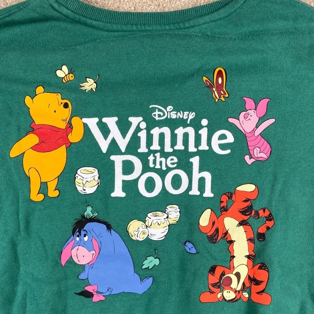Disney Winnie the Pooh Green Graphic Sweatshirt Tigger Eeyore Piglet Small - Picture 7 of 8